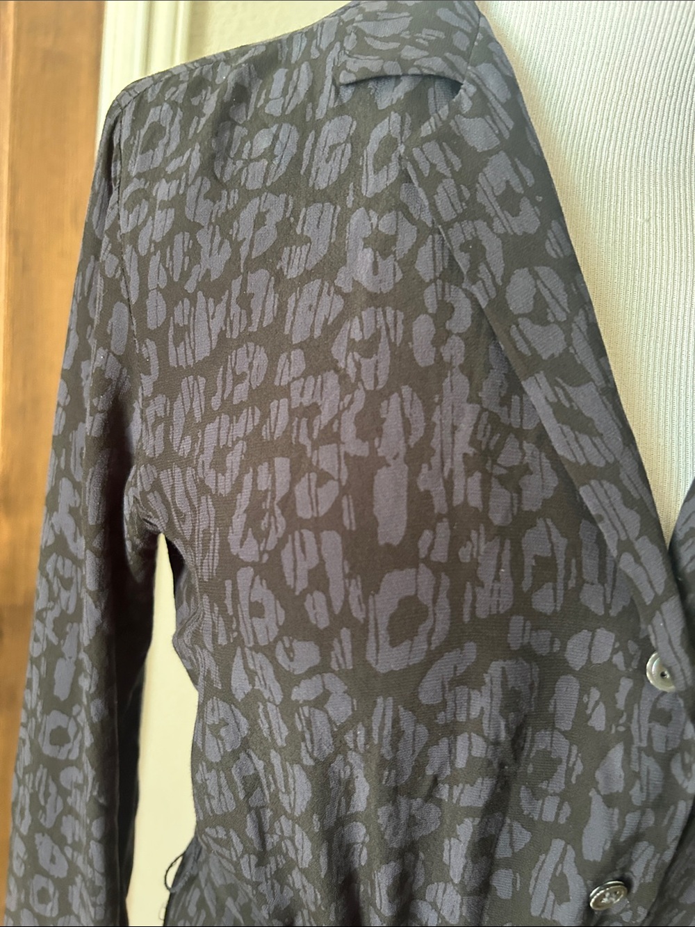 Rails Midi Dress Tiered Beatrice Charcoal Cheetah Grey Batik Size Small - Picture 3 of 15